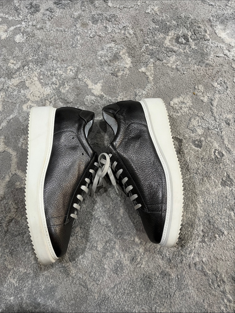 Homers Artisan Ista Pewter Leather Sneaker 38.5 - Picture 8 of 12